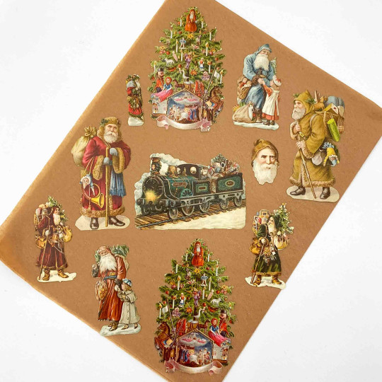 Mixed German Santas Loose Christmas Paper Scrap Pack